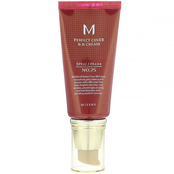 Missha, M Perfect Cover B.B Cream, SPF 42 PA+++, No. 25 Warm Beige