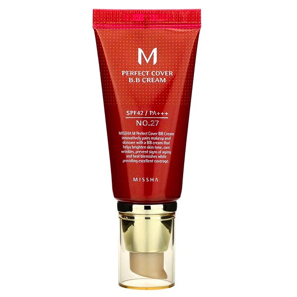 Missha, Perfect Cover B.B. Cream, SPF 42 PA+++, No. 27 Honey Beige