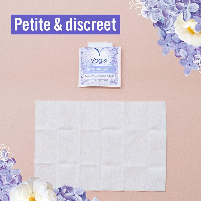 Vagisil Scentsitive Scents Intimate Cleansing Wipes, Spring Lilac